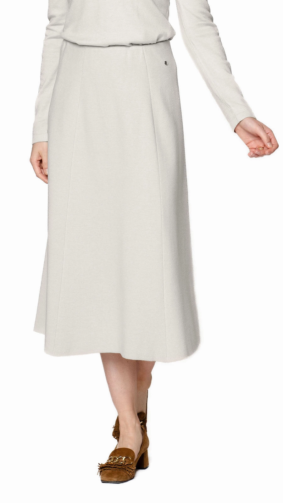 Wrinkle Resistant Finish Lydia A-Line Midi Skirt - Mist