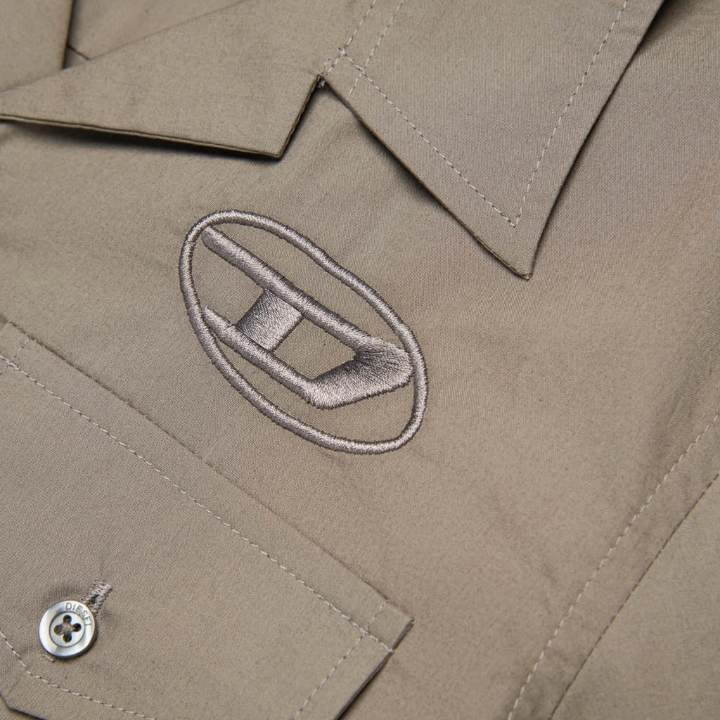 Diesel Kids Logo Shirt Breathable Linen Blend