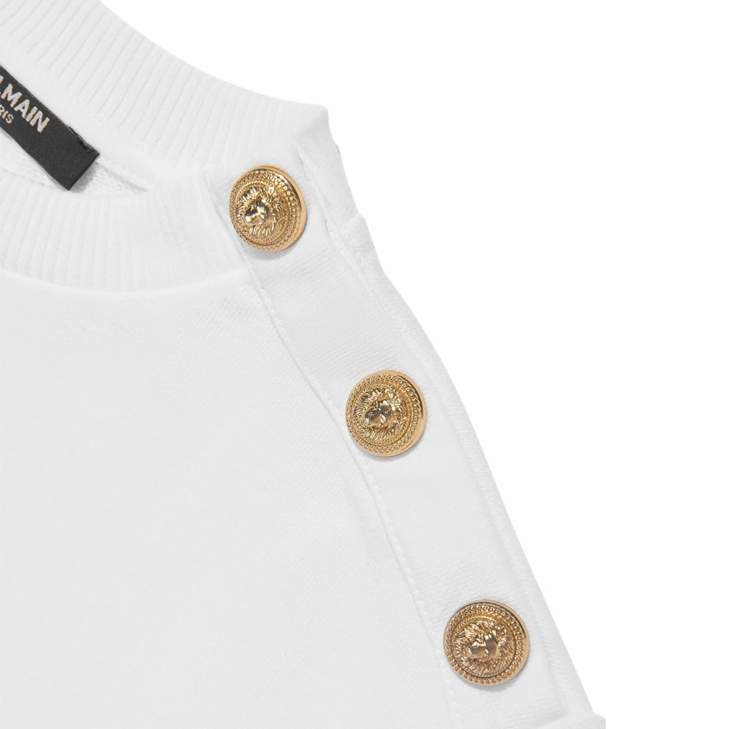 Tailored Seams FasteningHood Balmain Kids Logo Fleece Sweatshirt