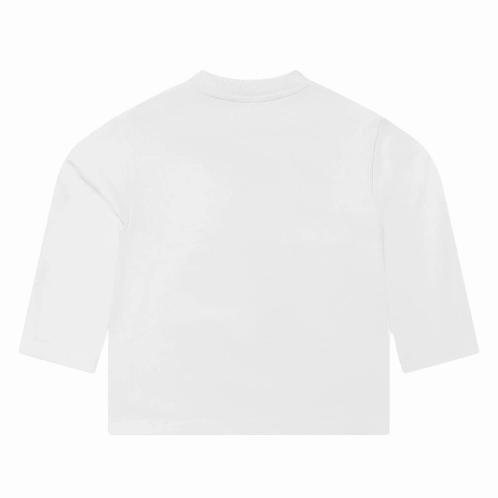 Layered Placket Design ShockAbsorbing Balmain Kids Logo Fleece Sweatshirt