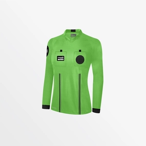 MoistureWicking Material WOMEN'S OFFICIAL REFEREE V-NECK LONG SLEEVE JERSEY