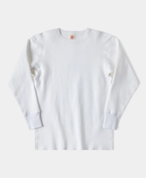 Long sleeved warmth Perfect Fit Wear Heavyweight Waffle Cotton Underwear - White