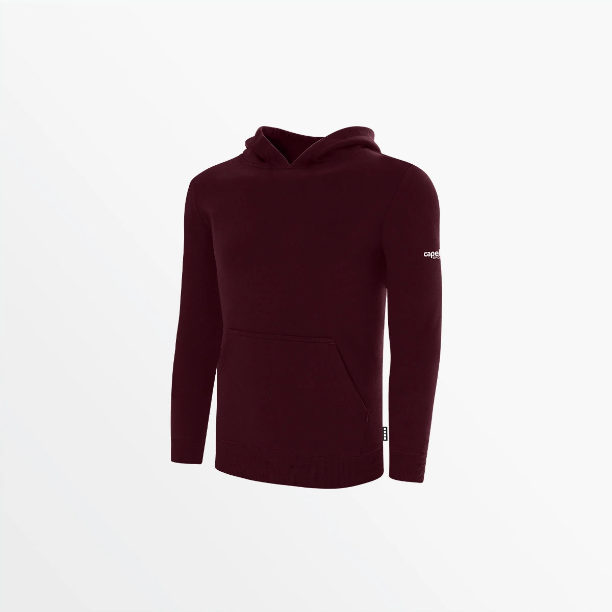 OrganicCotton ReinforcedEdges YOUTH BASICS FLEECE PULLOVER HOODIE WITH SLEEVE LOGO