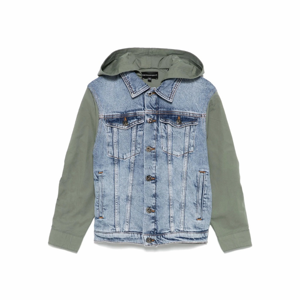 Detachable Layers Emporio Armani Junior Hooded Denim Jacket