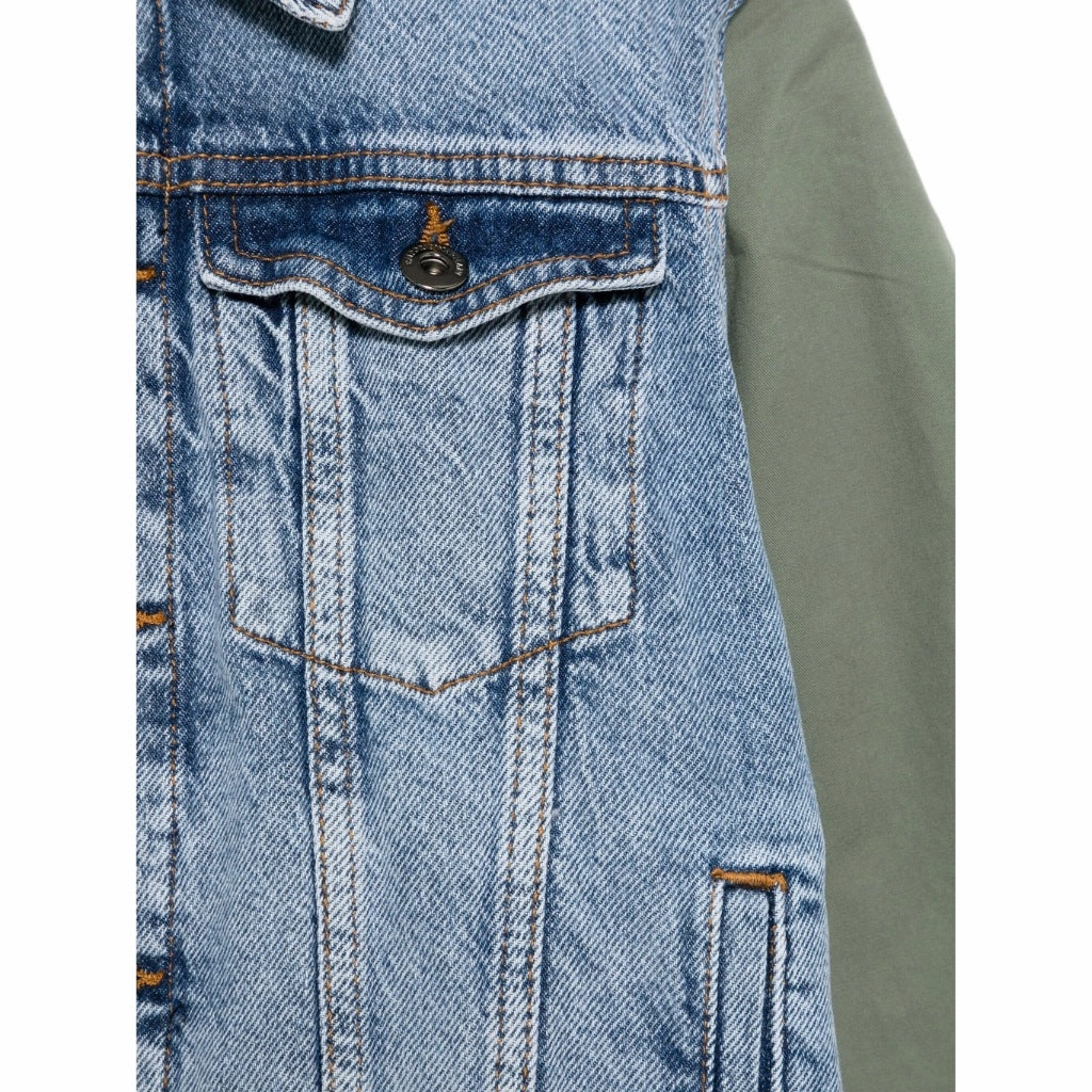 Emporio Armani Junior Hooded Denim Jacket Softshell Coating Windproof Cuffs