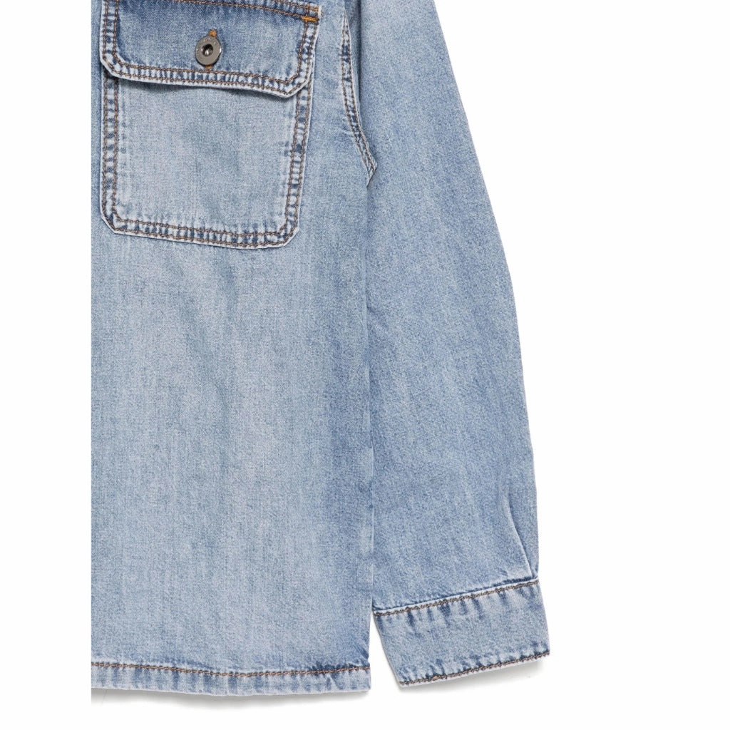 Stretch Knit Material Emporio Armani Junior Denim Shirt