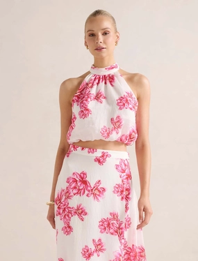 Maisie Halter Tie Up Top Warm Fabric Ethically Sourced Yarn