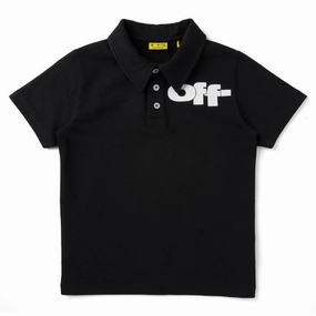 Fade Resistant Coating YarnDyeStripe Off-White Kids Type Graphic Polo