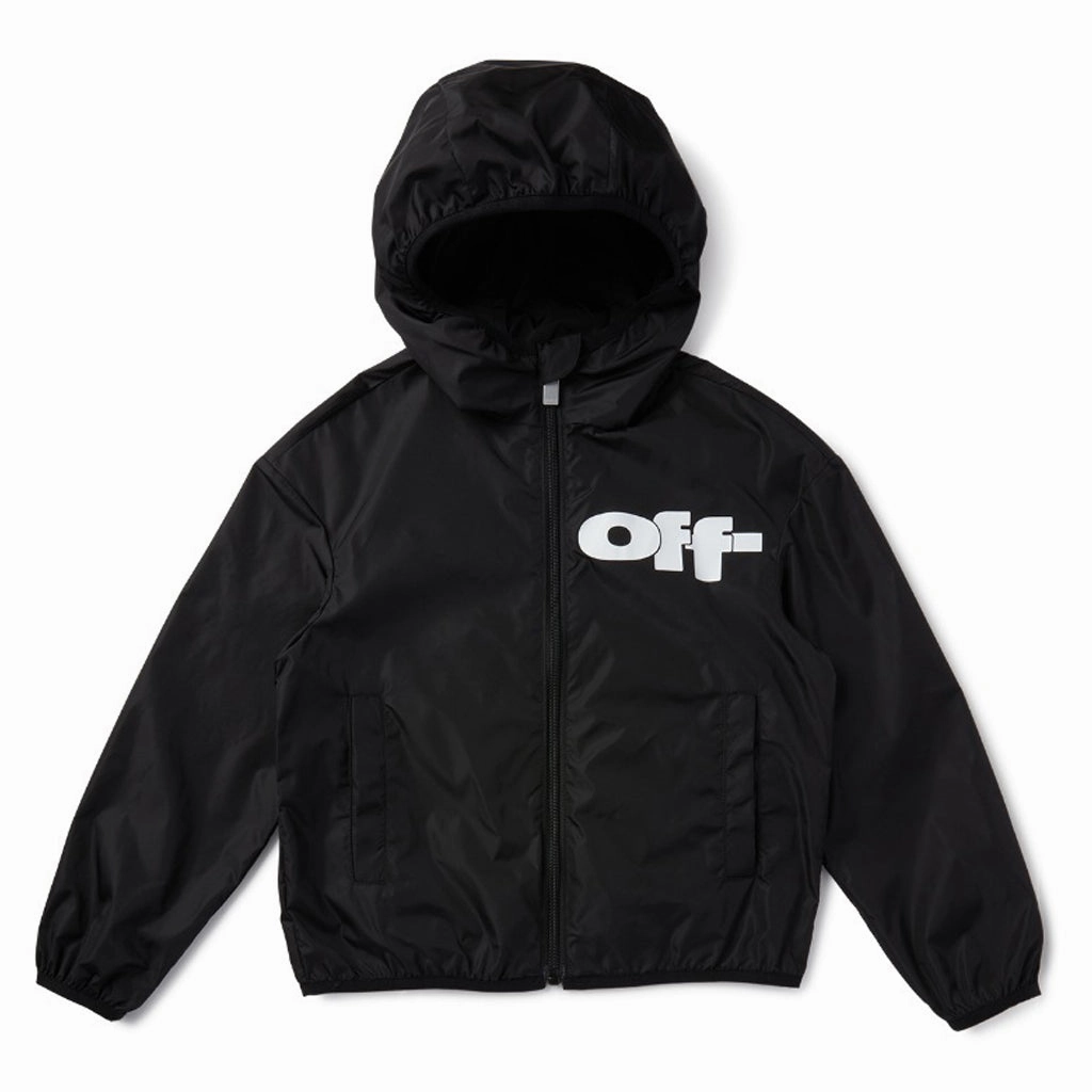 Expandable Side Gussets Off-White Kids Type Graphic Windbreaker