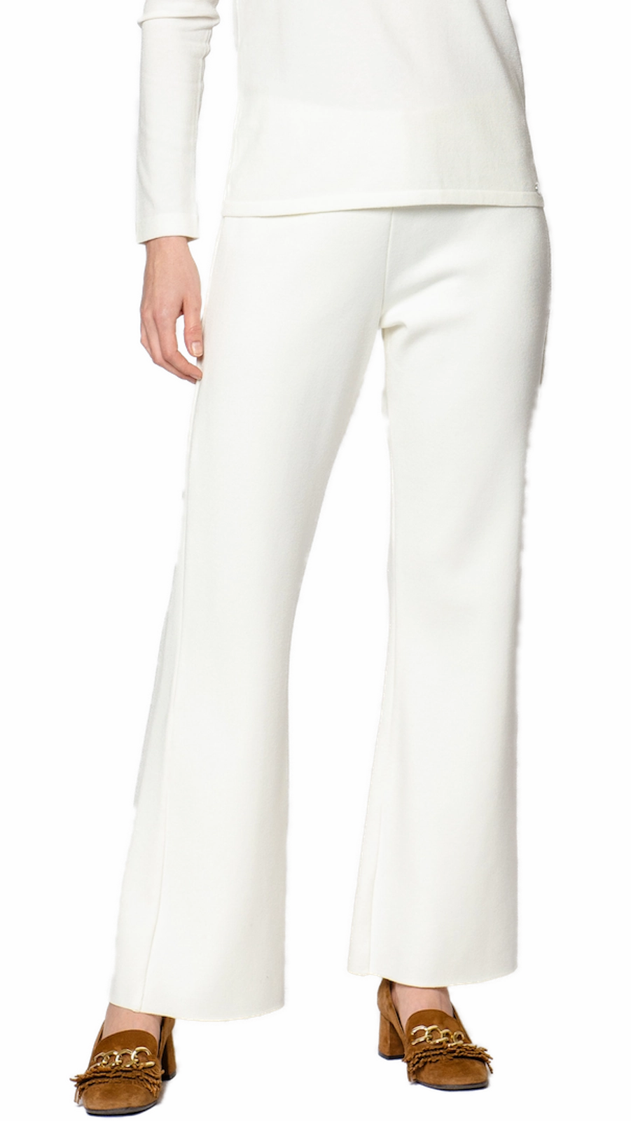 Stretch Motion Monique Milano-Knit Boot Leg Pants - Winter White
