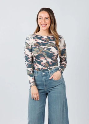 Camo Art Raw Edge Second Skin Top - Angora Fashion staples Contemporary Look