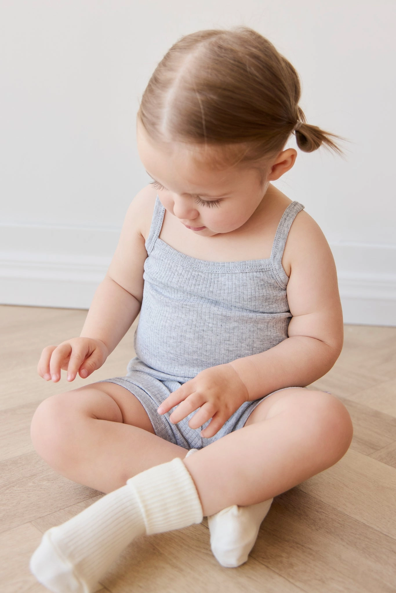 Organic Cotton Modal Elisa Bike Short - Light Grey Marle Athletic Wear