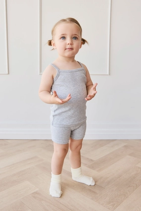 Organic Cotton Modal Elisa Bike Short - Light Grey Marle regular size