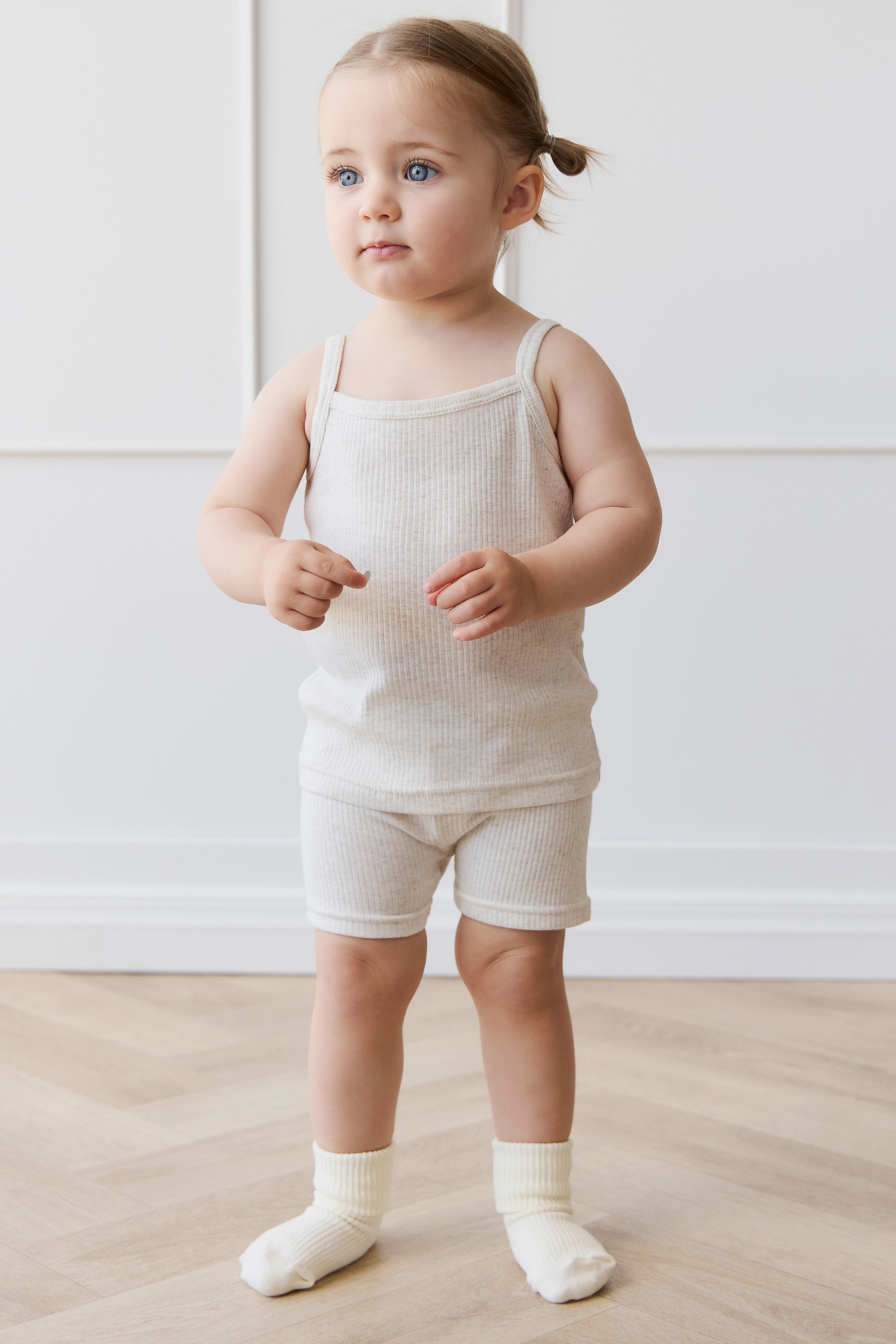 Home Wear Organic Cotton Modal Elisa Bike Short - Oatmeal Marle