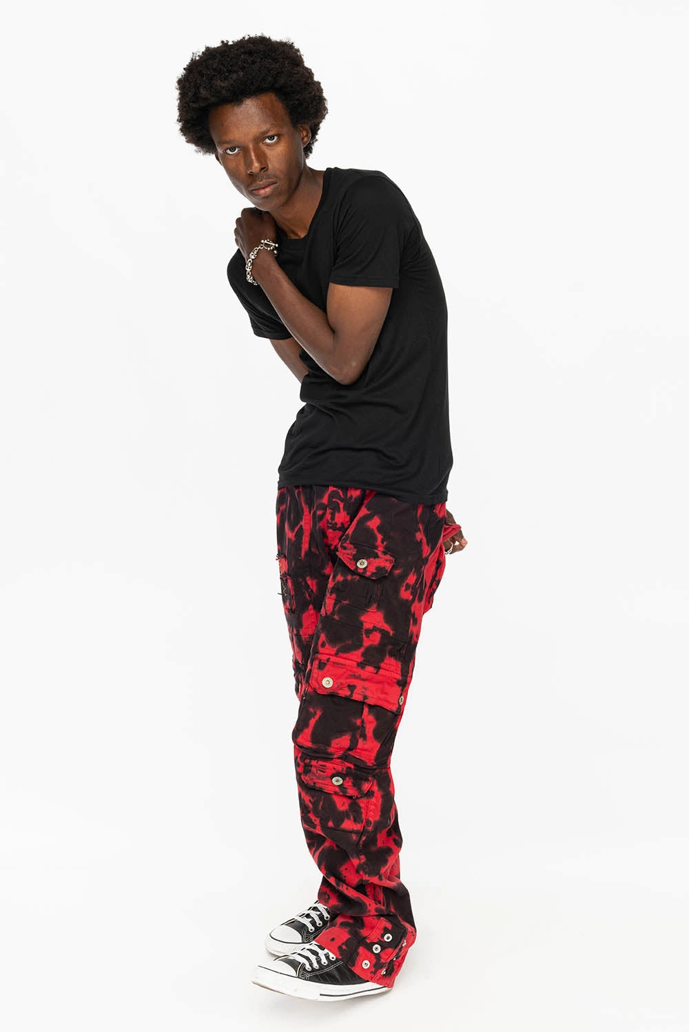 ORIGINAL ROBIN??S JEAN CALL OF DUTY CARGO PANTS IN BLACK/RED SPECIALTY WASH Weekender Wear