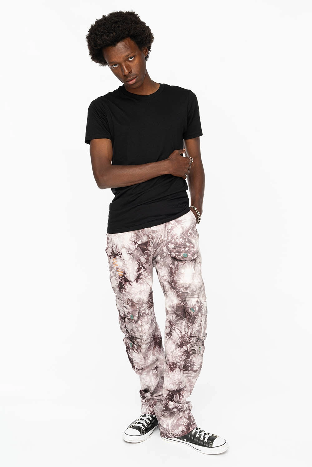 ORIGINAL ROBIN??S JEAN CALL OF DUTY CARGO PANTS IN CRYSTAL TIE DYE PURPLE Street Style