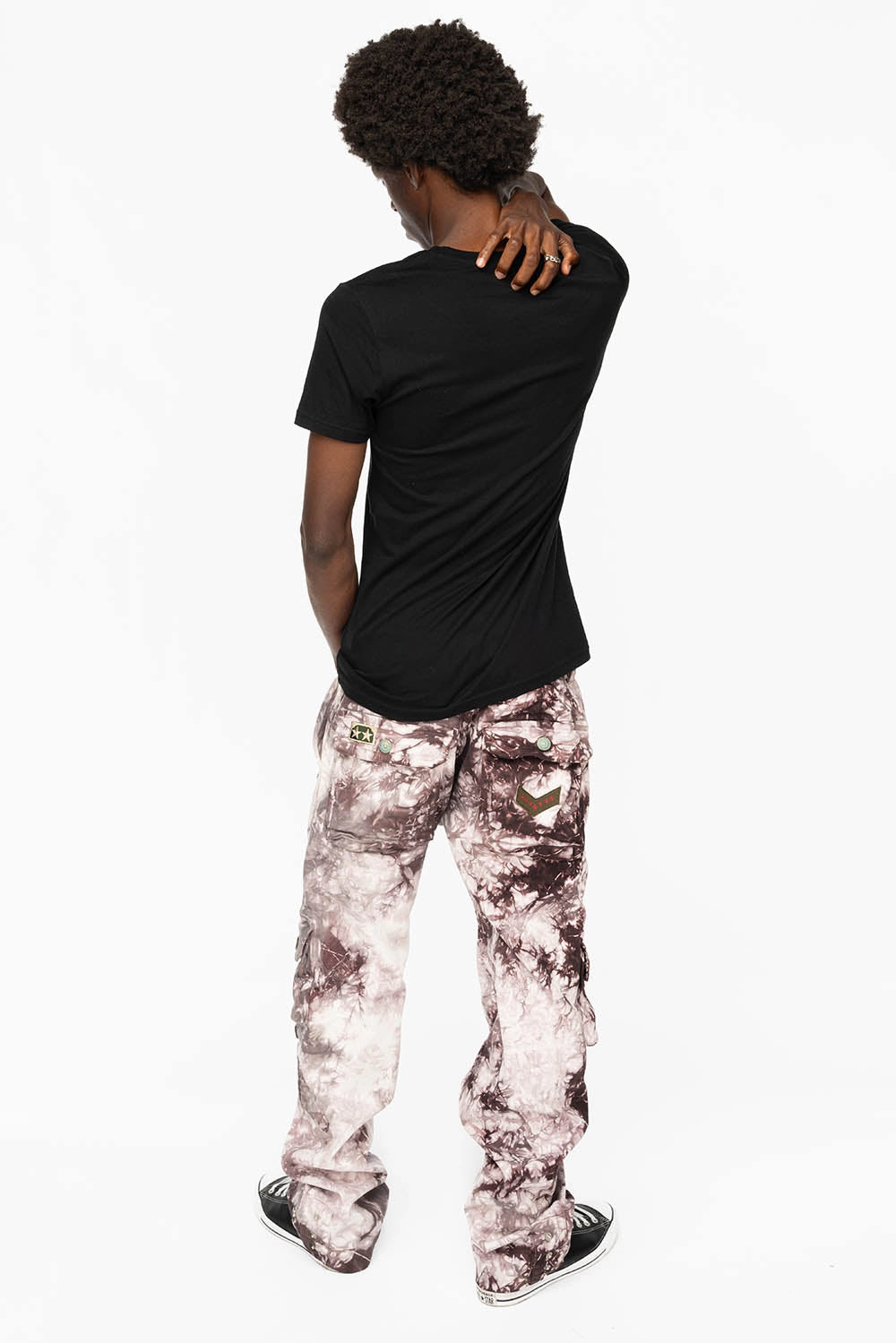 Weekend Style Smooth ORIGINAL ROBIN??S JEAN CALL OF DUTY CARGO PANTS IN CRYSTAL TYE DYE PURPLE WITH PATCH