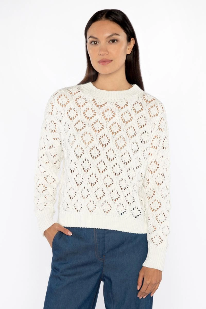Openwork Crew Comfort Waist Soft Knit Style