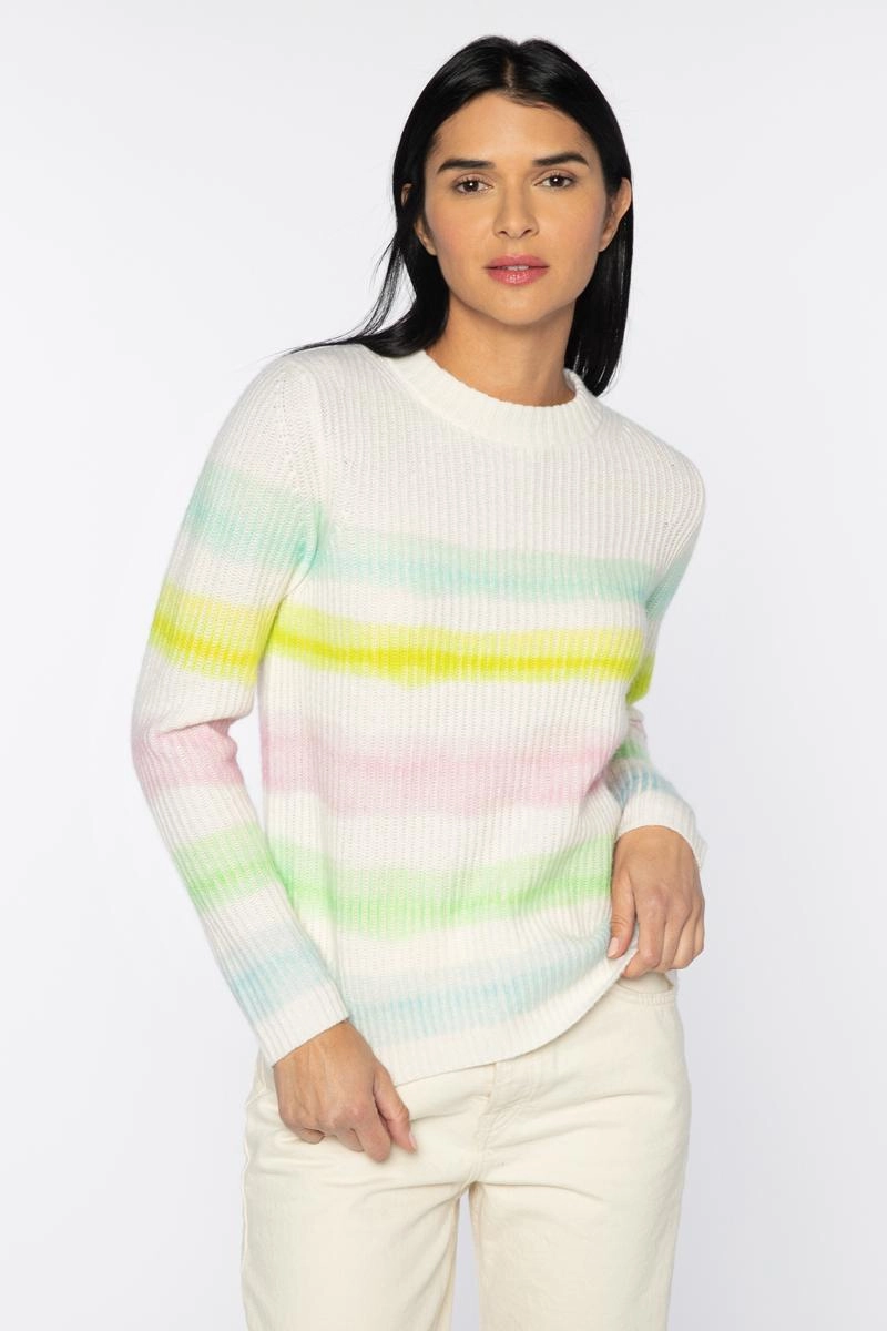 Breathable Stretch Fit Painted Stripe Crew