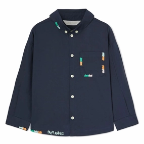 Palm Angels Kids Embroidery Shirt Loose Tee