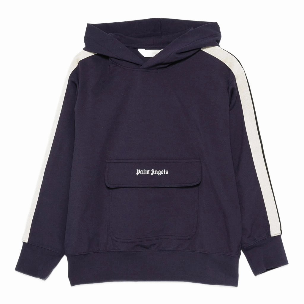 Palm Angels Kids PA New Track Pocket Hoodie Convertible Design