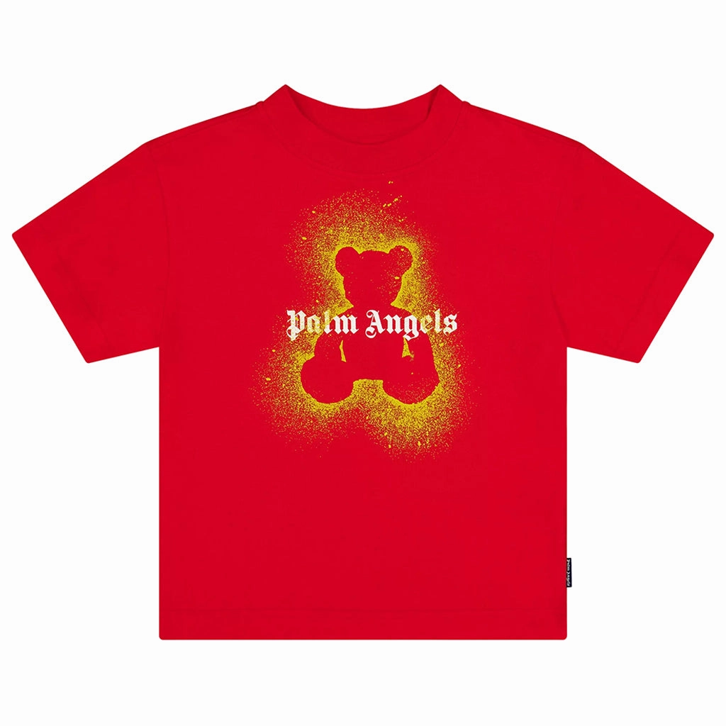 Palm Angels Kids PA Spray Bear Regular T-shirt Everyday Fashion Look