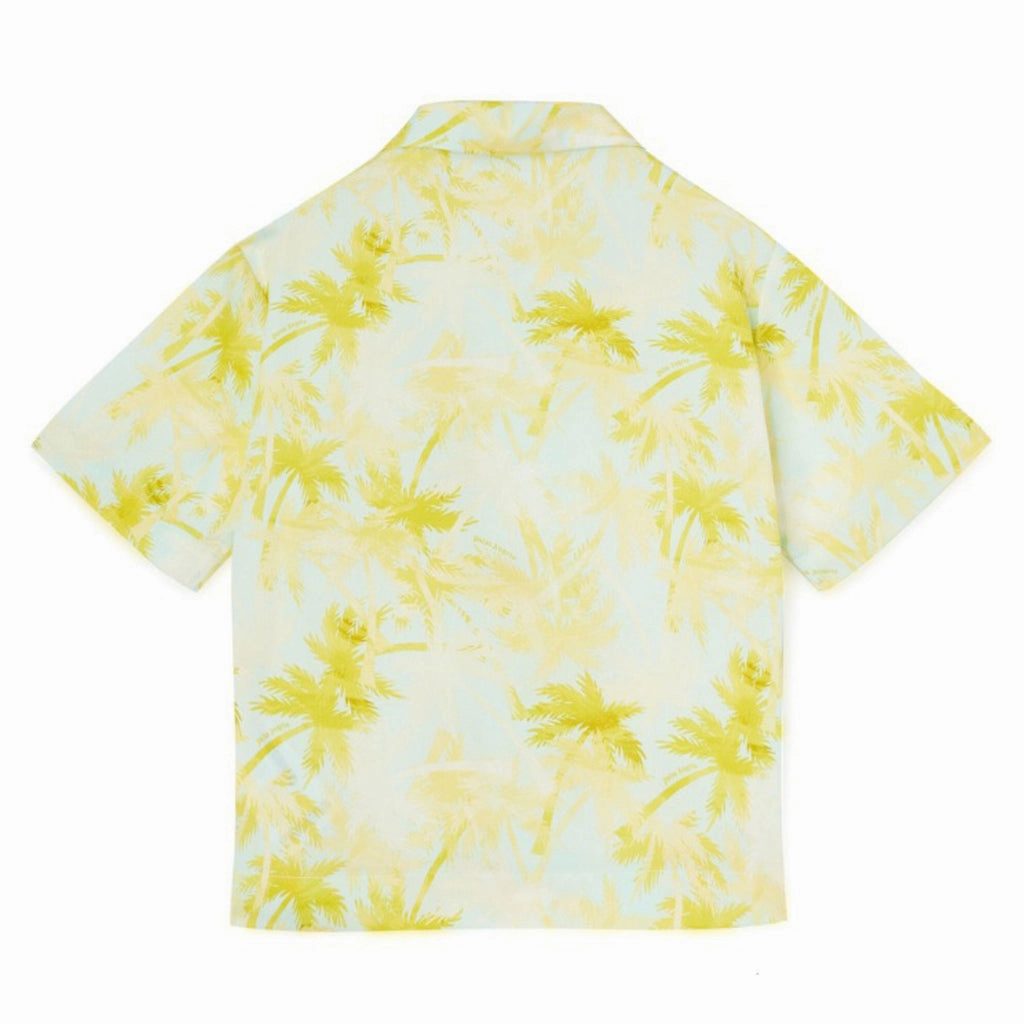 Tagless Neckline Design Durable Binding Palm Angels Kids Palms Bowling Shirt