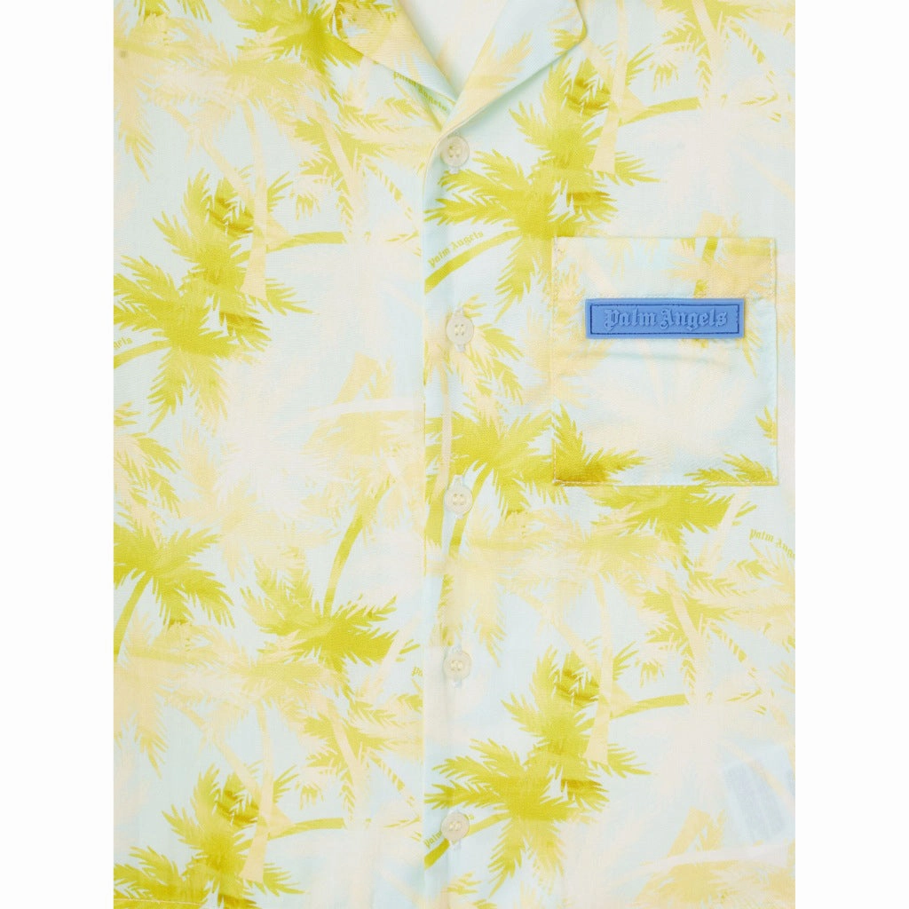 LightweightConstruction Thermochromic Color Shift Tech Palm Angels Kids Palms Bowling Shirt