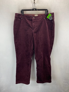 Pants Corduroy By St Johns Bay In Purple, Size: 20w Light wash Elastic Free Cuffs
