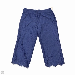 High Density Weave Essential Waist Pants Cropped By Isaac Mizrahi In Navy, Size: 1x