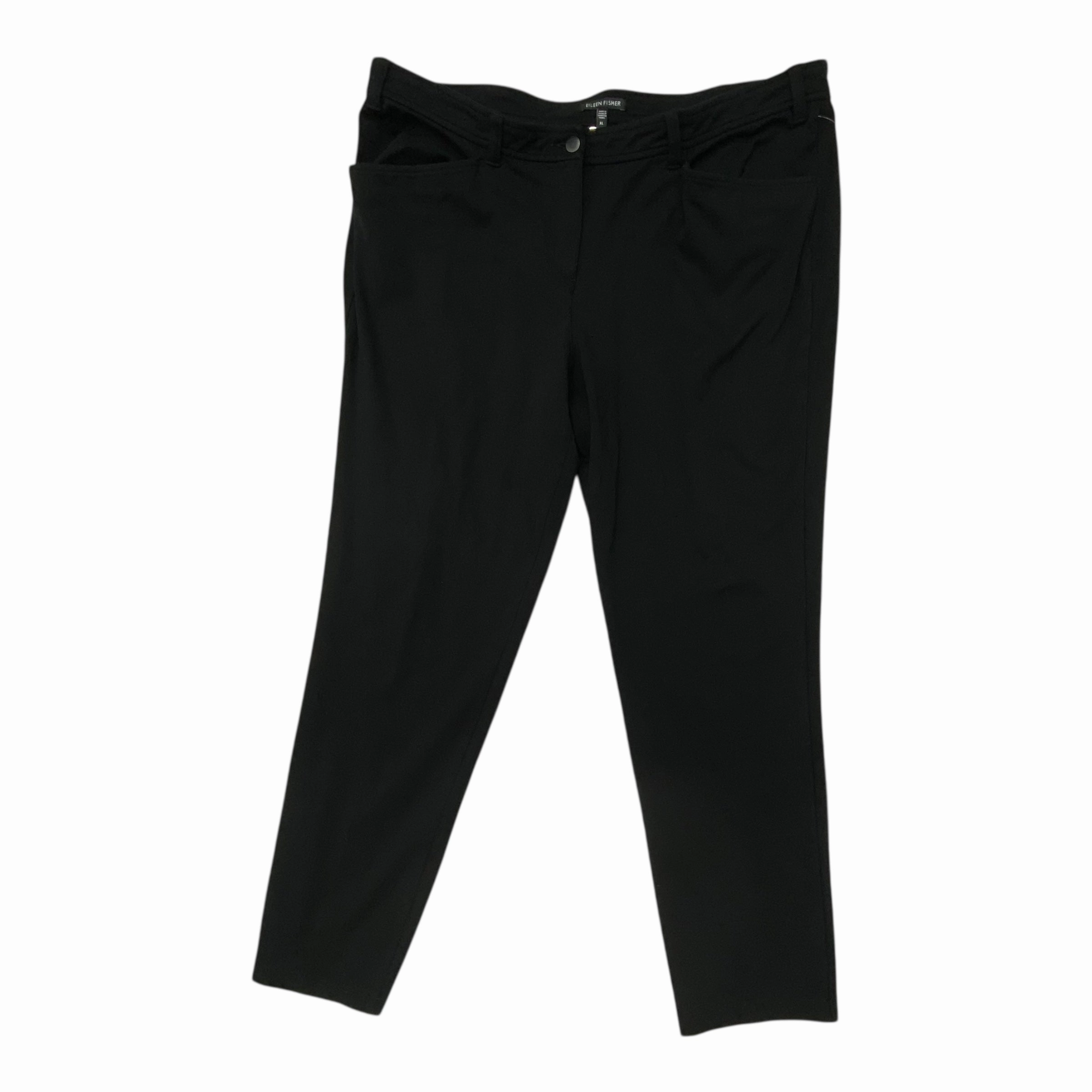 Pants Designer By Eileen Fisher In Black, Size:Xl ErgonomicArticulatedDesign Moisture Wicking Technology