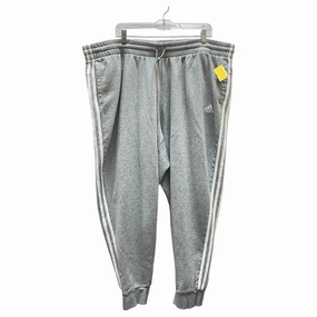 Pants Joggers By Adidas In Grey & White, Size:4X Movement Comfort Lightweight Material