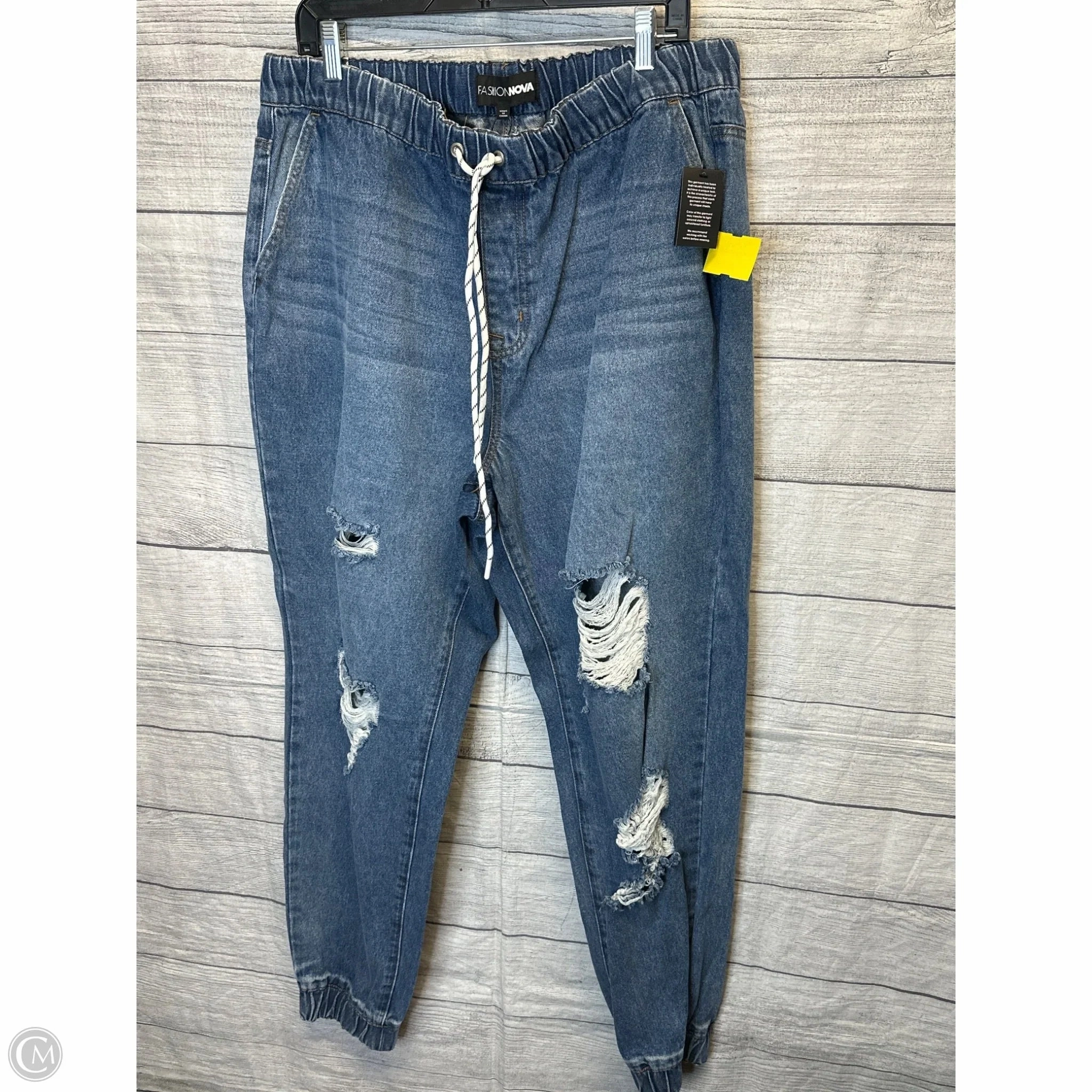 Wrinkle-Resistant TaglessLabel Pants Joggers By Fashion Nova In Blue Denim, Size: 1x