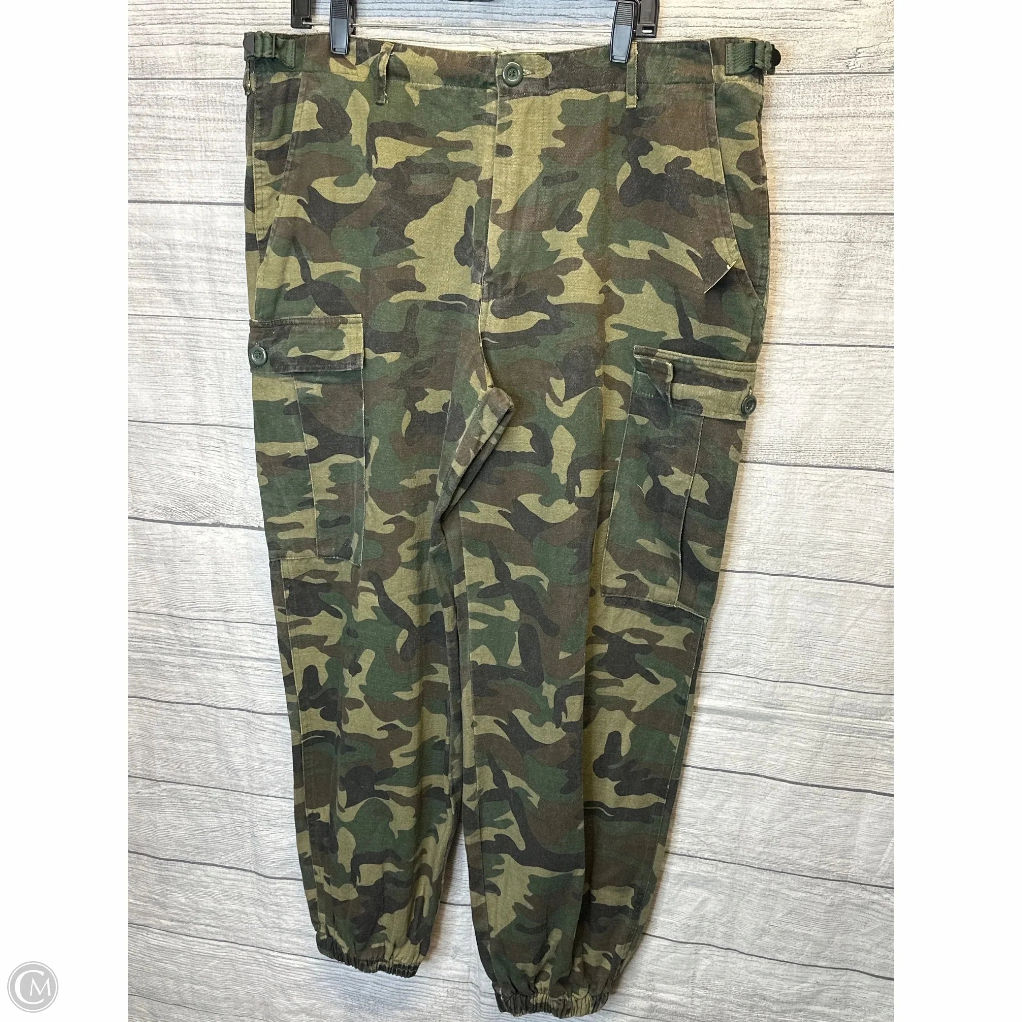 Pants Joggers By Fashion Nova In Camouflage Print, Size: 1x Erasable Logo Patch