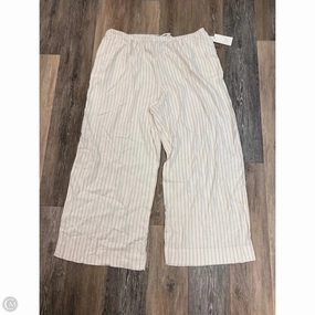 Sophisticated Look Workwear Pants Linen By A New Day In Striped Pattern, Size: 1x
