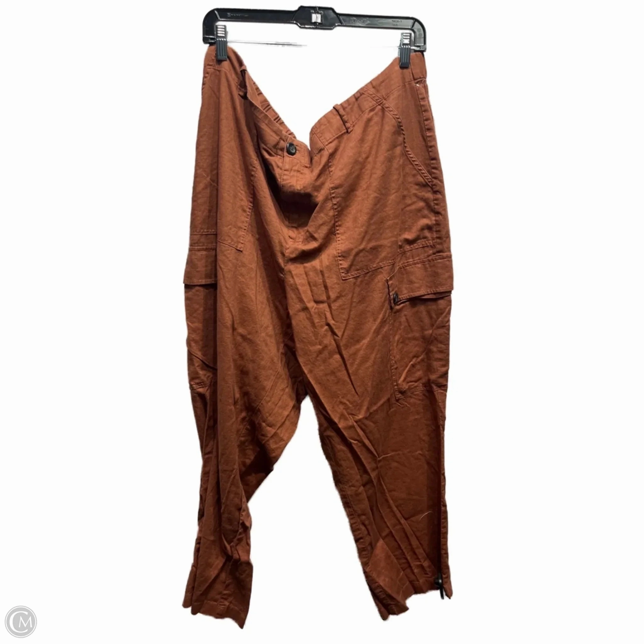 Pants Linen By Ava & Viv In Brown, Size: 2x LightweightDesign Yoga Ready