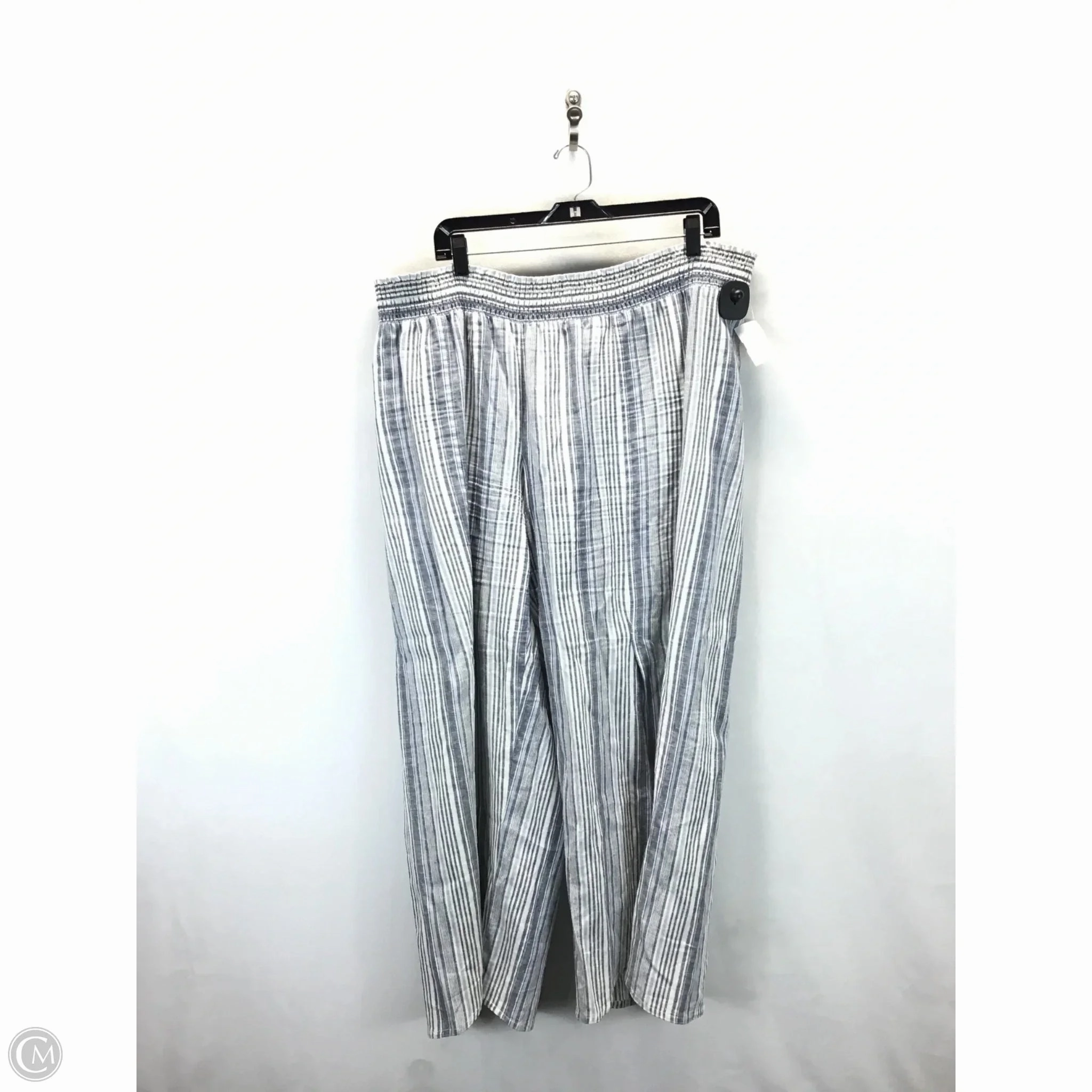 Pants Linen By Avenue In Blue & White, Size: 1x Unisex style