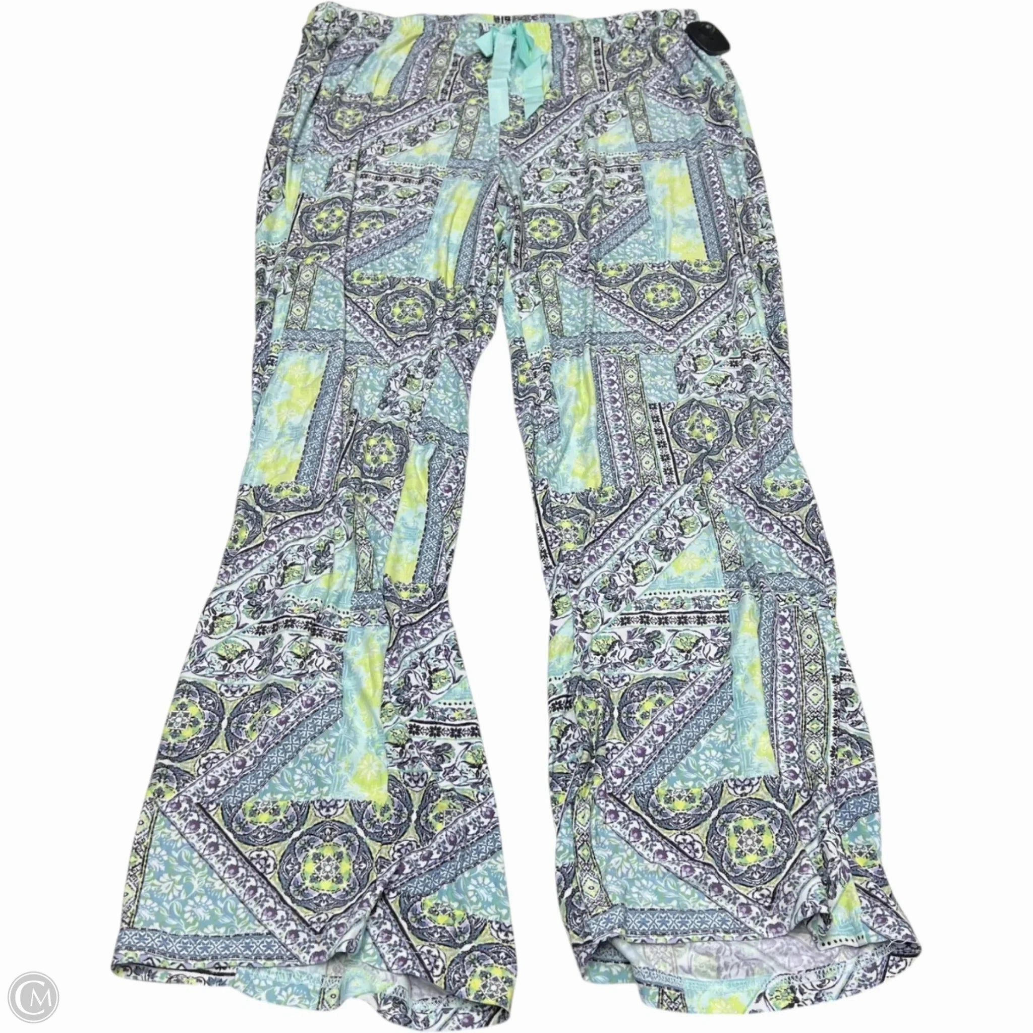 Pants Lounge By Bobbie Brooks In Green & Purple, Size: 1x Casual Performance Fit QuickDryTechnology