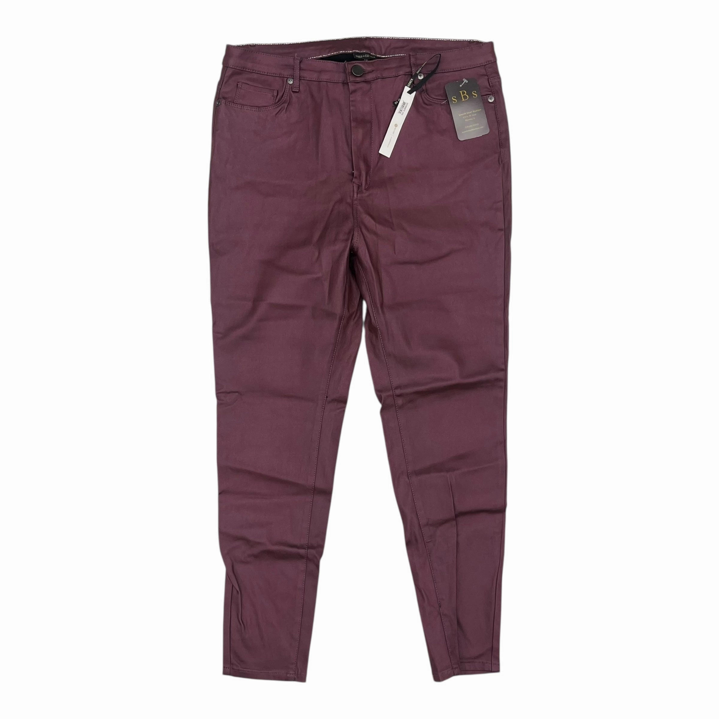 Comfortable Cut Flexible Comfort Wear Pants Other By Coco And Carmen In Purple, Size:Xxl