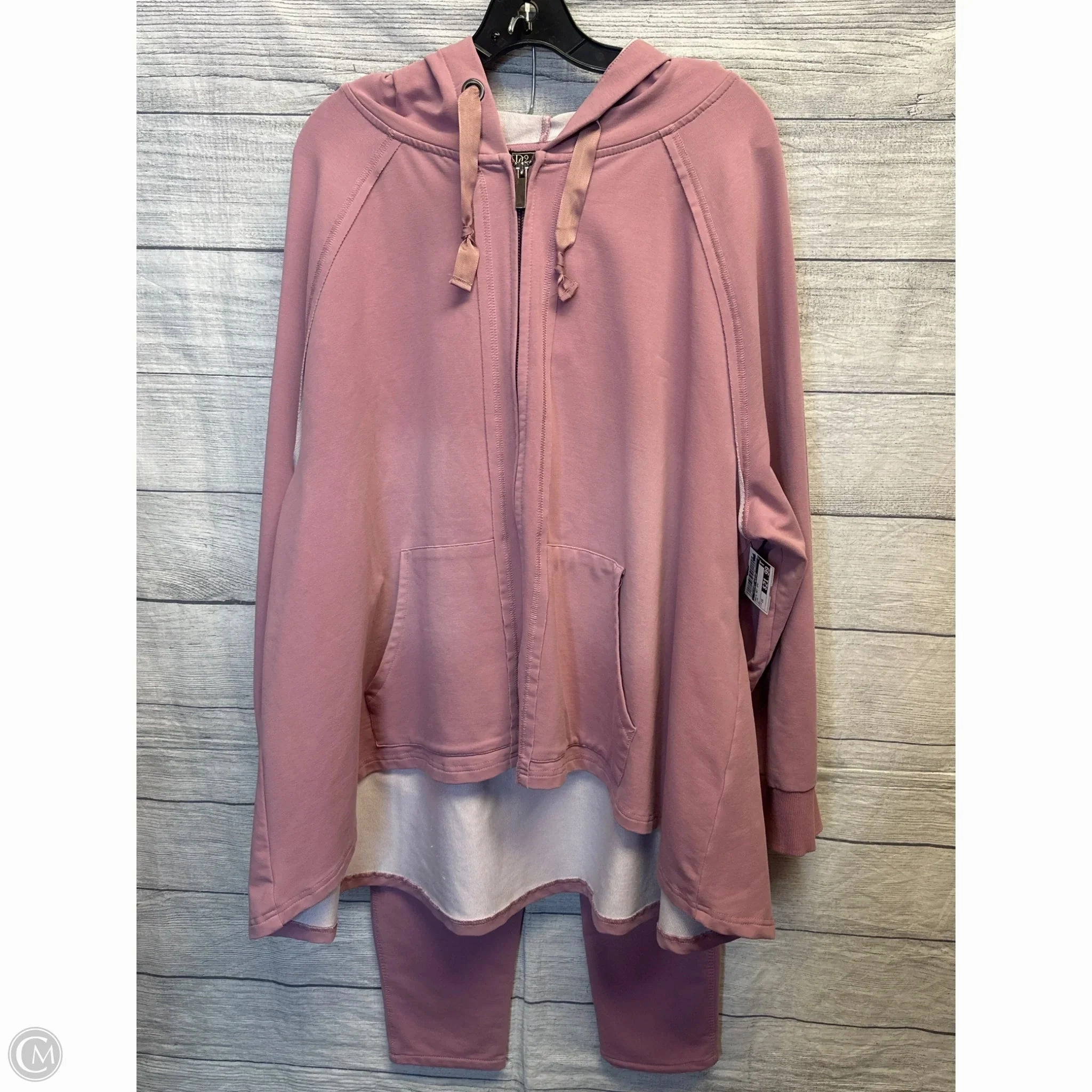 Layered Panel Design LowProfileTopstitching Pants Set 2pc By Clothes Mentor In Pink, Size: 2x