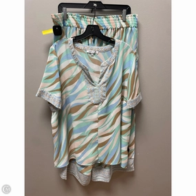 sport chic Pants Set 2pc By Rose And Olive In Blue & Green, Size: 2x