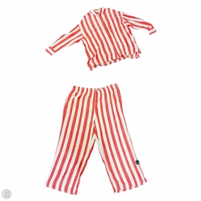 Pants Suit 2pc By Old Navy In Red & White, Size: 2x Double Layered Hem
