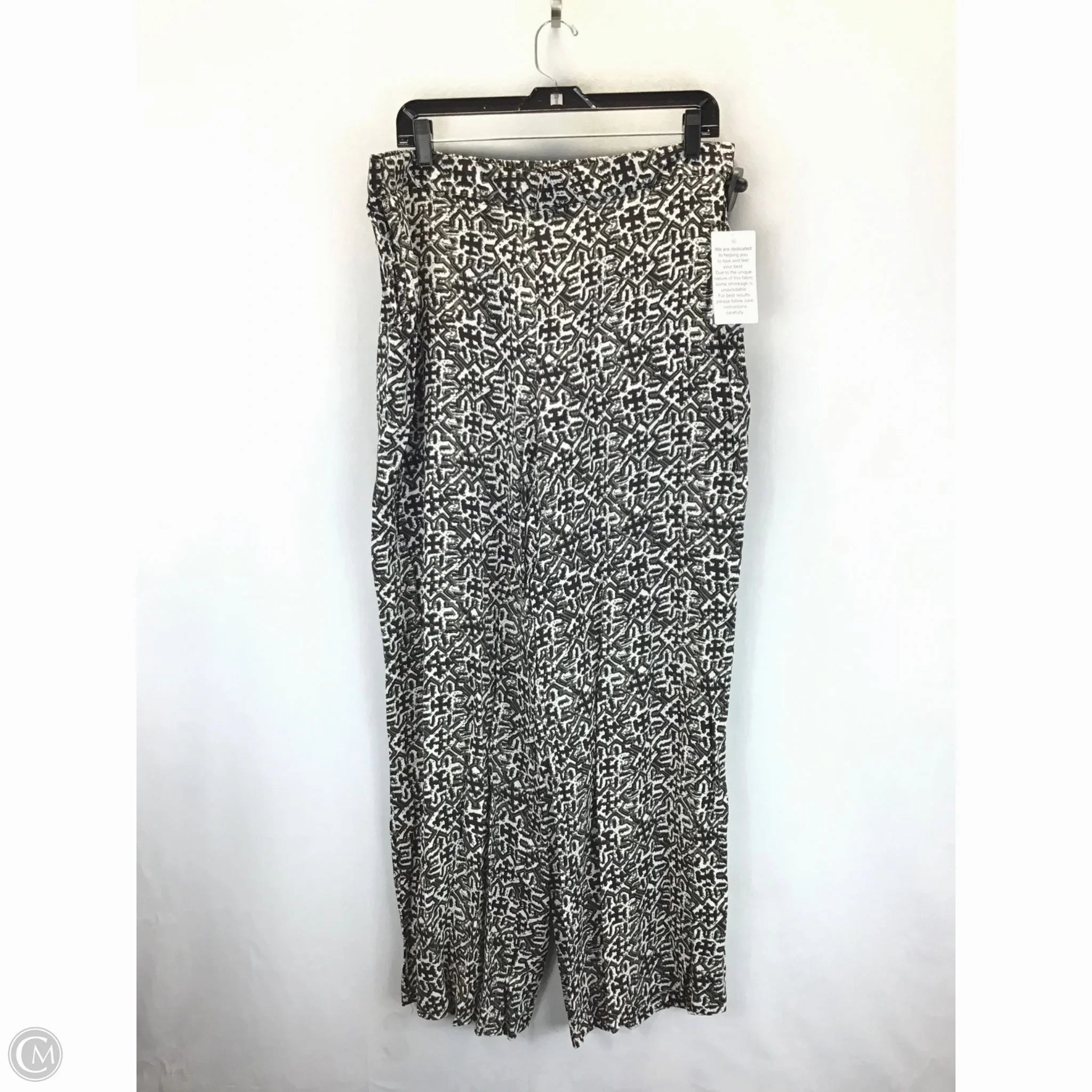 Pants Wide Leg By Ellos In Green & White, Size: 1x Ultra Soft