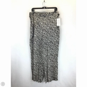 Pants Wide Leg By Ellos In Green & White, Size: 1x Ultra Soft