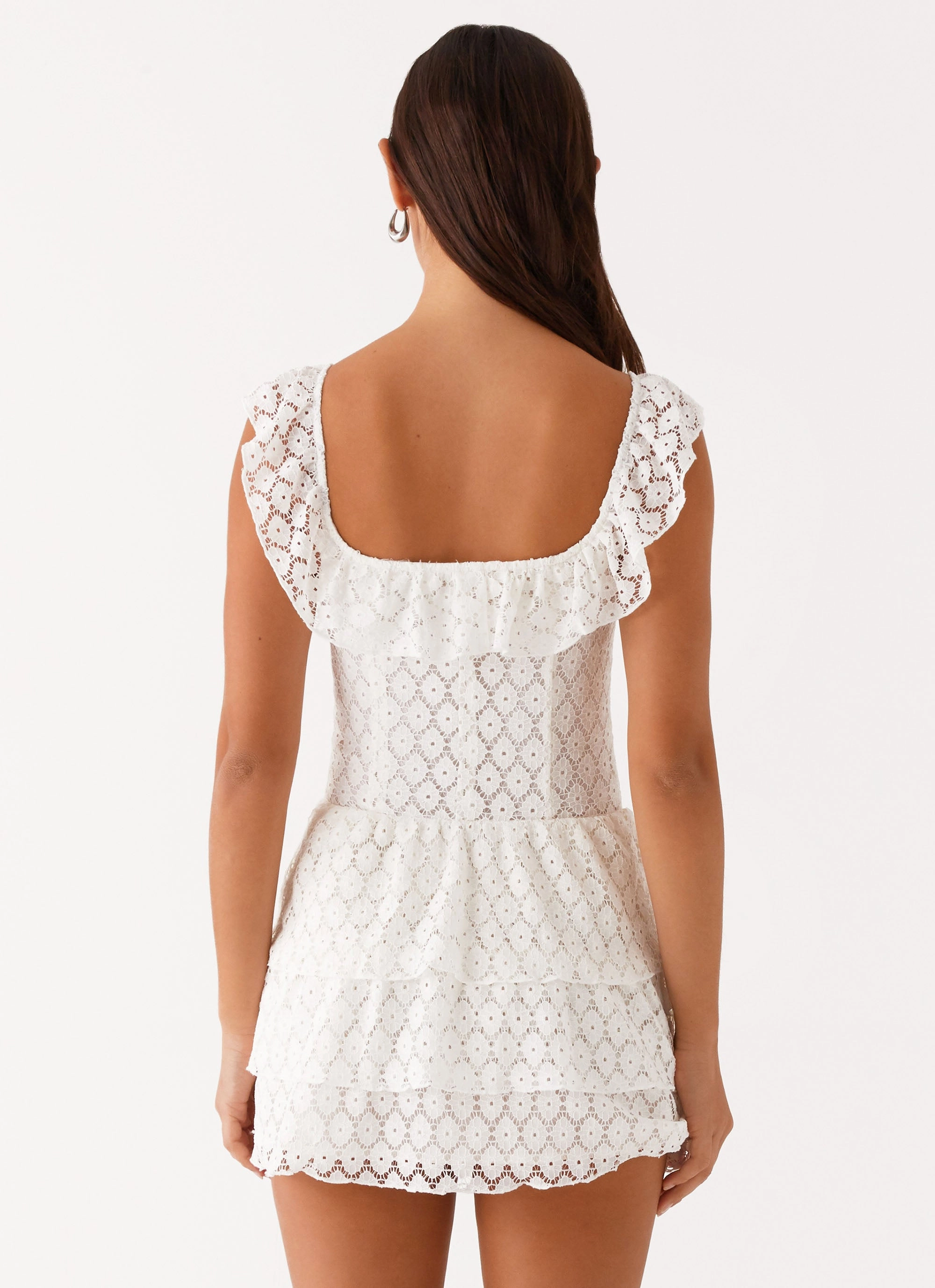 Layered Wear Refined Aesthetic Paradise Dreams Corset Mini Dress - White