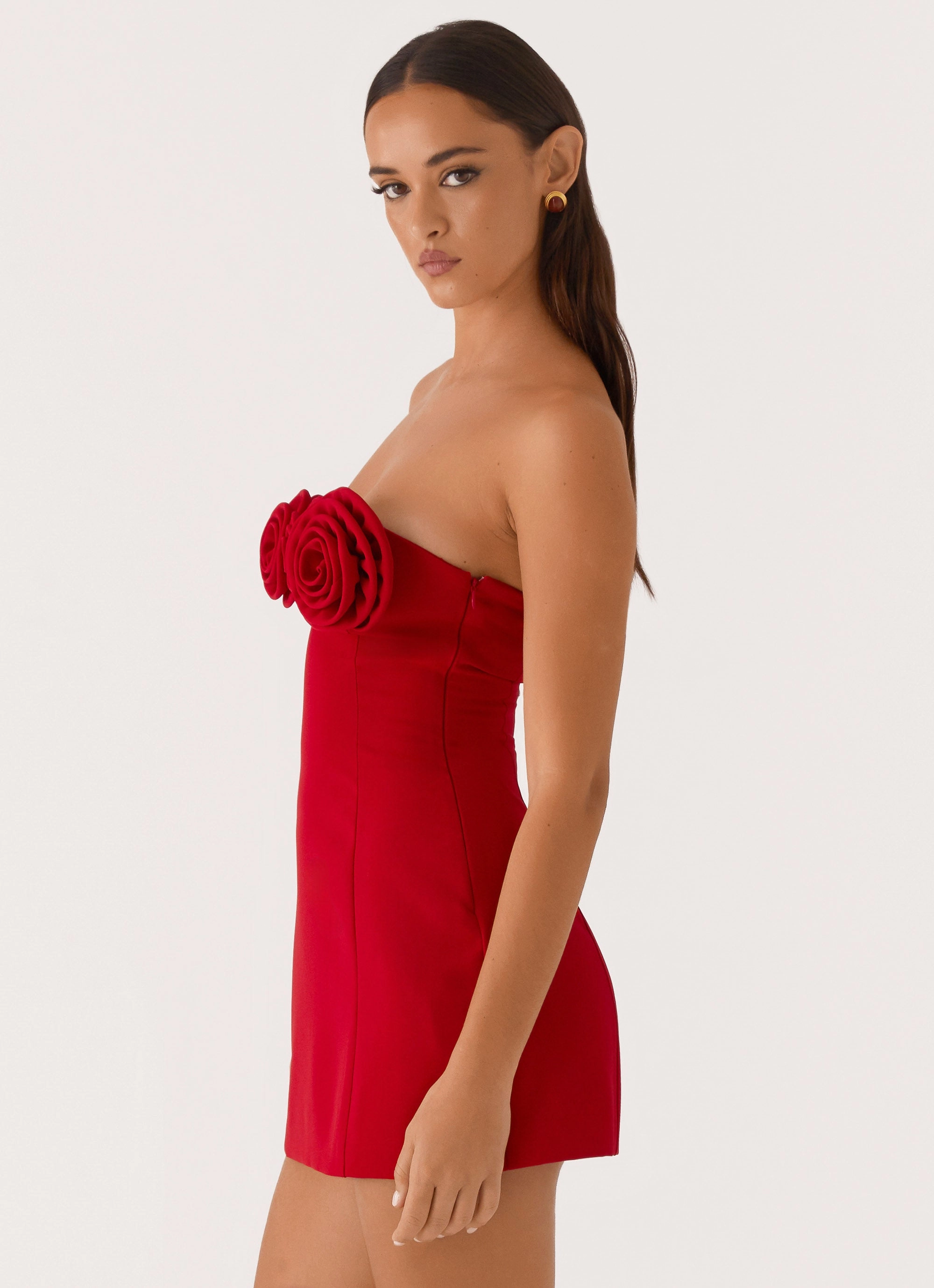 Patsie Strapless Mini Dress - Red Chilly Comfort Wear