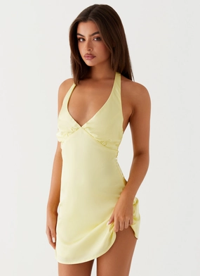 Heavy Hearted Mini Dress - Yellow Travel Friendly Seasonal Layering