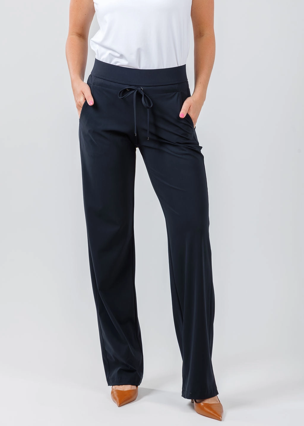 Candice Straight Pants - Navy LightweightDesign