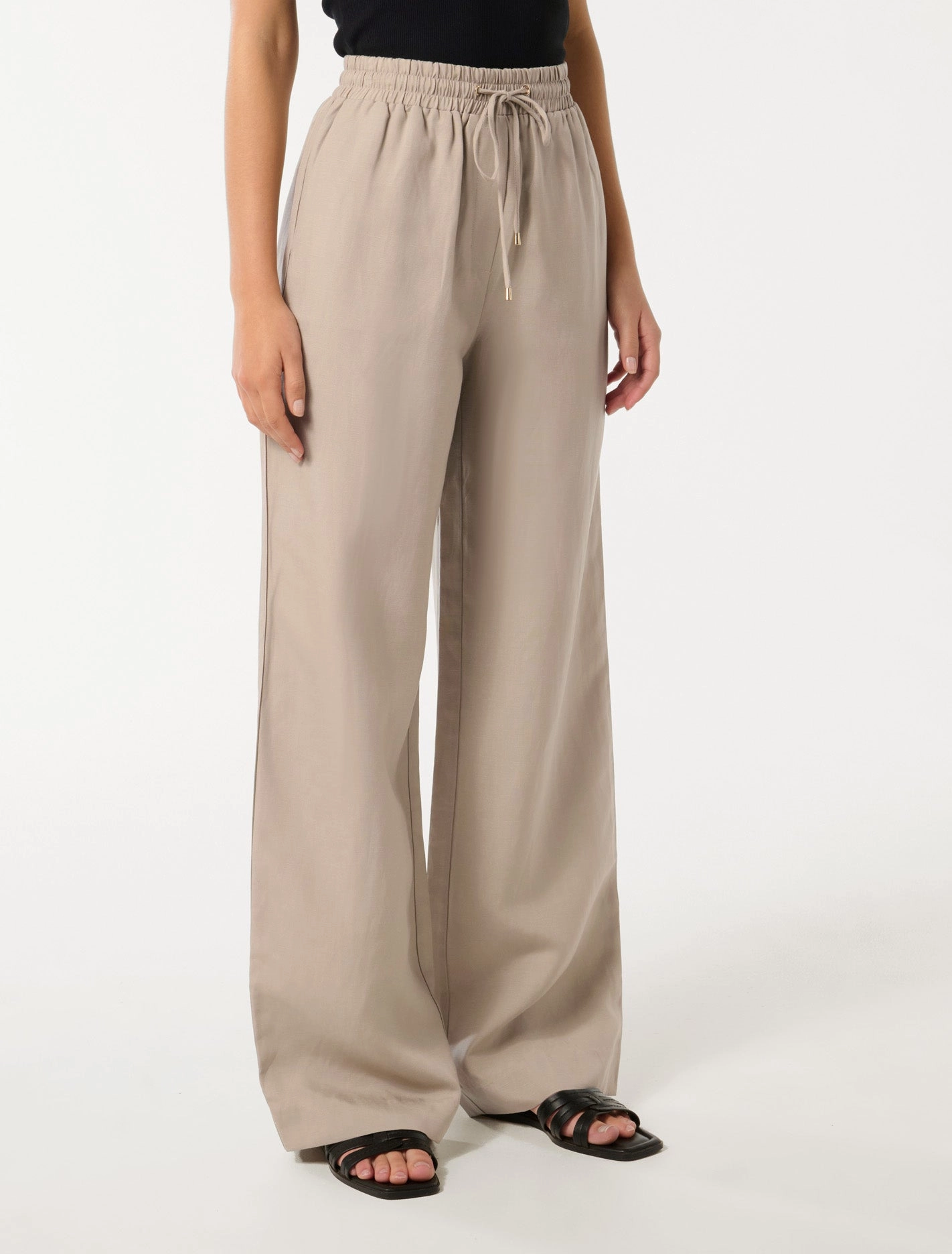 Recycled Polyester Casual Comfort Layers Phoebe Drawstring Wide Leg Pants