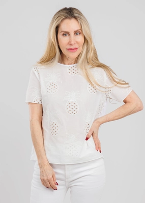 Anti-static Pi?a Bordada Tee - White